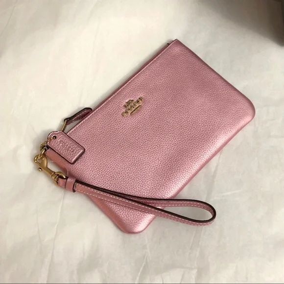 Coach metallic leather wristlet - Picture 1 of 5